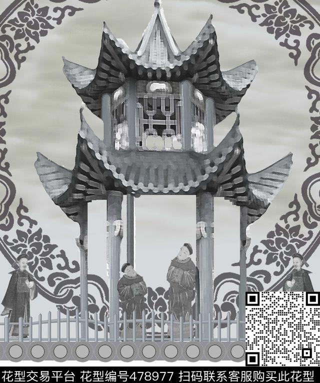 服装宫廷风流行时尚数码印花华亿平台下载（图片编号: 478977） - 瓦栏（Walan）