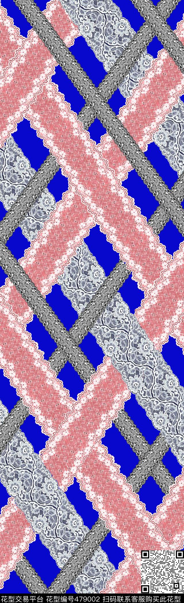 时尚现代蕾丝数码印花华亿平台下载（图片编号: 479002） - 瓦栏（Walan）