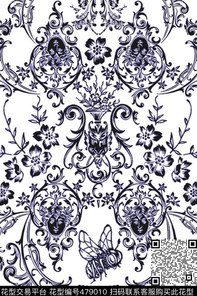服装卷草纹流行时尚传统印花华亿平台下载（图片编号: 479010） - 瓦栏（Walan）