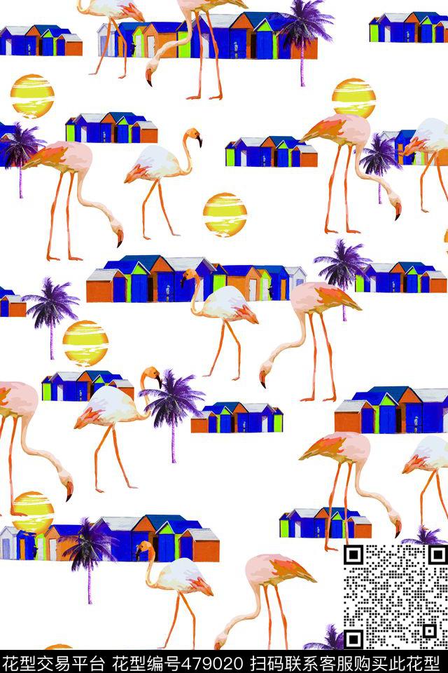 热带休闲时尚数码印花华亿平台下载（图片编号: 479020） - 瓦栏（Walan）