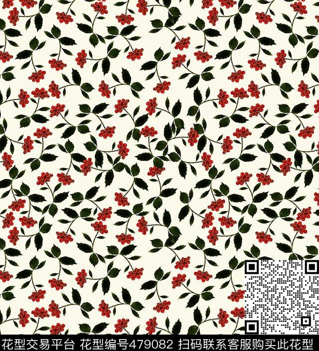 小野果子植物数码印花华亿平台下载（图片编号: 479082） - 瓦栏（Walan）