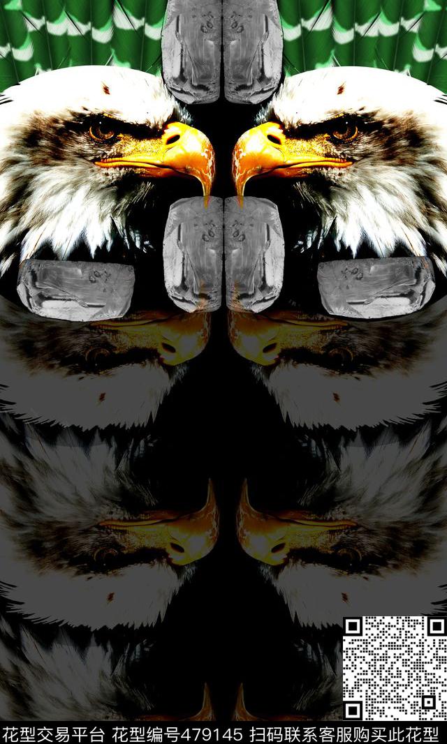 动物纹老鹰宝石数码印花华亿平台下载（图片编号: 479145） - 瓦栏（Walan）