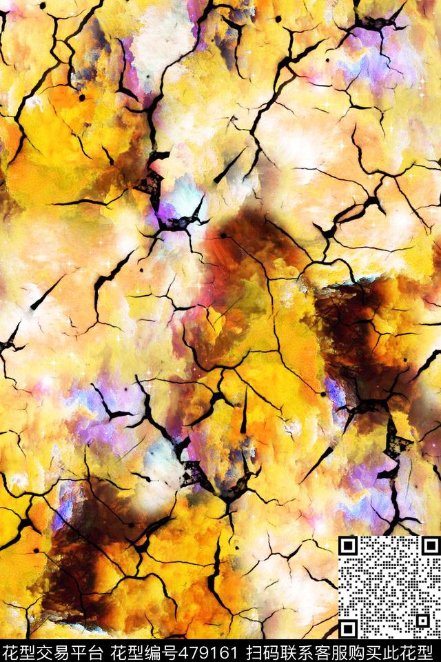 抽象炫彩星云肌理裂纹女士服装面料数码印花华亿平台下载（图片编号: 479161） - 瓦栏（Walan）