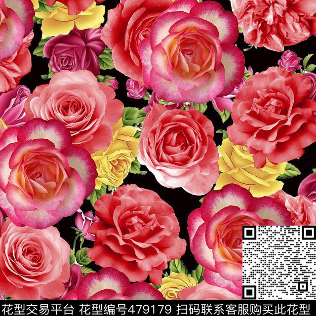 时尚玫瑰奇缘数码印花华亿平台下载（图片编号: 479179） - 瓦栏（Walan）