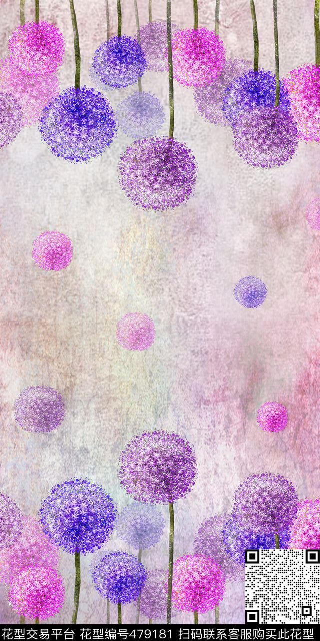 大牌女装丝巾蒲公英休闲时尚卡通数码印花华亿平台下载（图片编号: 479181） - 瓦栏（Walan）