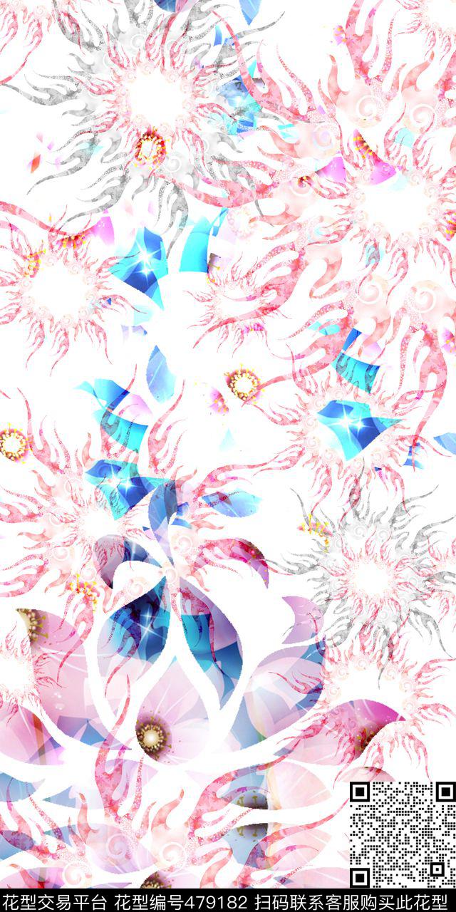 抽象几何现代数码印花华亿平台下载（图片编号: 479182） - 瓦栏（Walan）