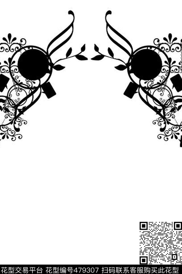 单色黑色简约时尚抽象传统印花华亿平台下载（图片编号: 479307） - 瓦栏（Walan）