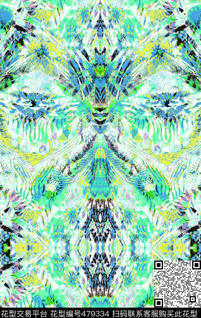 抽象肌理波纹数码印花华亿平台下载（图片编号: 479334） - 瓦栏（Walan）