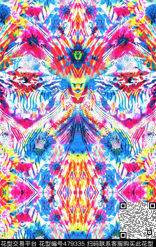 抽象肌理波纹数码印花华亿平台下载（图片编号: 479335） - 瓦栏（Walan）