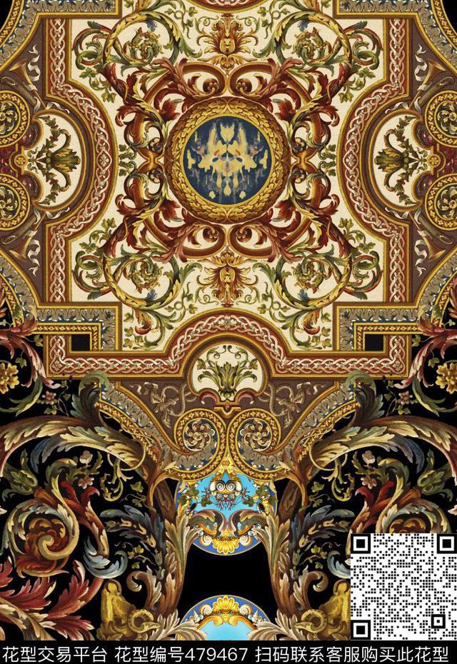 潮流时尚男装印花欧式花边数码印花华亿平台下载（图片编号: 479467） - 瓦栏（Walan）