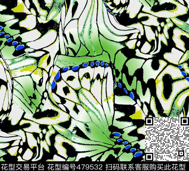 动物纹知了抽象数码印花华亿平台下载（图片编号: 479532） - 瓦栏（Walan）