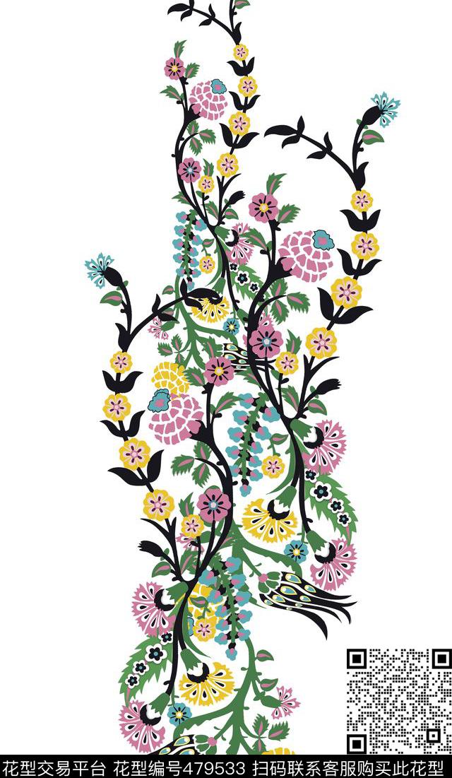 田园乡村碎花定位华亿平台传统印花华亿平台下载（图片编号: 479533） - 瓦栏（Walan）