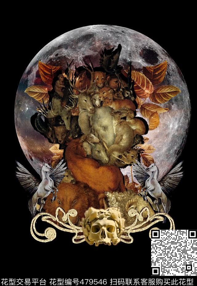 潮流时尚定位男装动物数码印花华亿平台下载（图片编号: 479546） - 瓦栏（Walan）