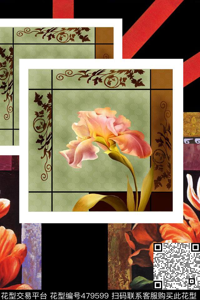 大牌时尚油画数码印花华亿平台下载（图片编号: 479599） - 瓦栏（Walan）