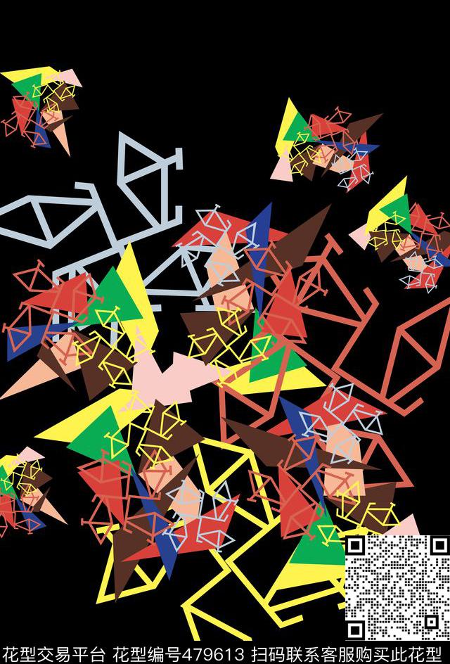 2016春夏几何构解亮丽色块传统印花华亿平台下载（图片编号: 479613） - 瓦栏（Walan）