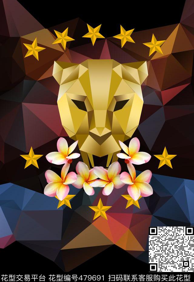 潮流几何潮流时尚动物数码印花华亿平台下载（图片编号: 479691） - 瓦栏（Walan）