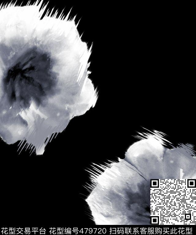 单独大花卉个性数码印花华亿平台下载（图片编号: 479720） - 瓦栏（Walan）