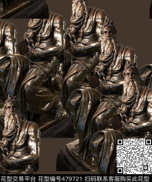 潮流雕塑复古数码印花华亿平台下载（图片编号: 479721） - 瓦栏（Walan）