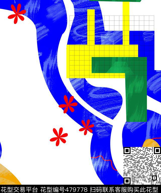 抽象肌理几何数码印花华亿平台下载（图片编号: 479778） - 瓦栏（Walan）