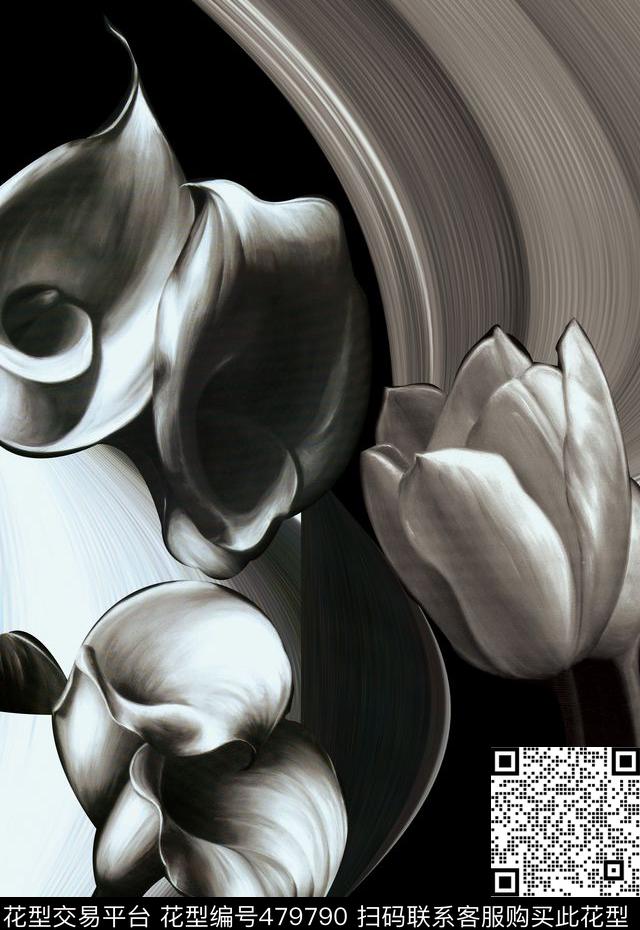 潮流时尚抽象定位流动数码印花华亿平台下载（图片编号: 479790） - 瓦栏（Walan）