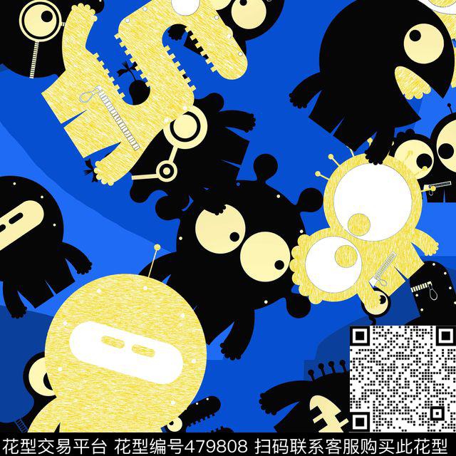 抽象服装怪兽传统印花华亿平台下载（图片编号: 479808） - 瓦栏（Walan）
