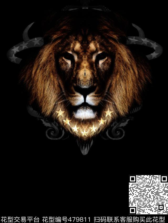 2016欧美前胸后背狮子头数码印花华亿平台下载（图片编号: 479811） - 瓦栏（Walan）