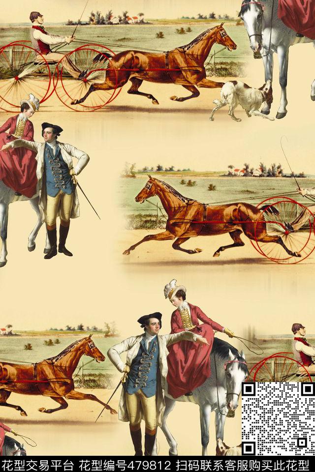 潮流大牌时尚欧式油画人物女装时装数码印花华亿平台下载（图片编号: 479812） - 瓦栏（Walan）