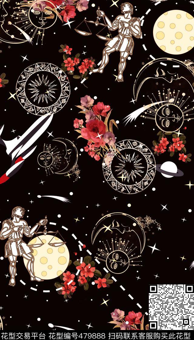 男装四方连续抽象几何数码印花华亿平台下载（图片编号: 479888） - 瓦栏（Walan）