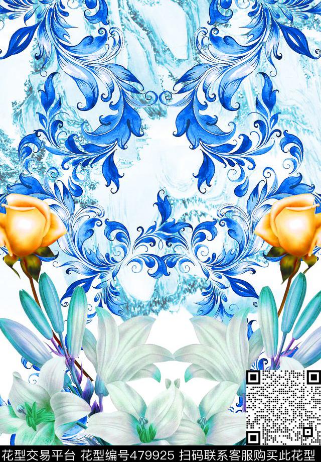 民族风手绘幻彩陶瓷中国古时尚数码印花华亿平台下载（图片编号: 479925） - 瓦栏（Walan）