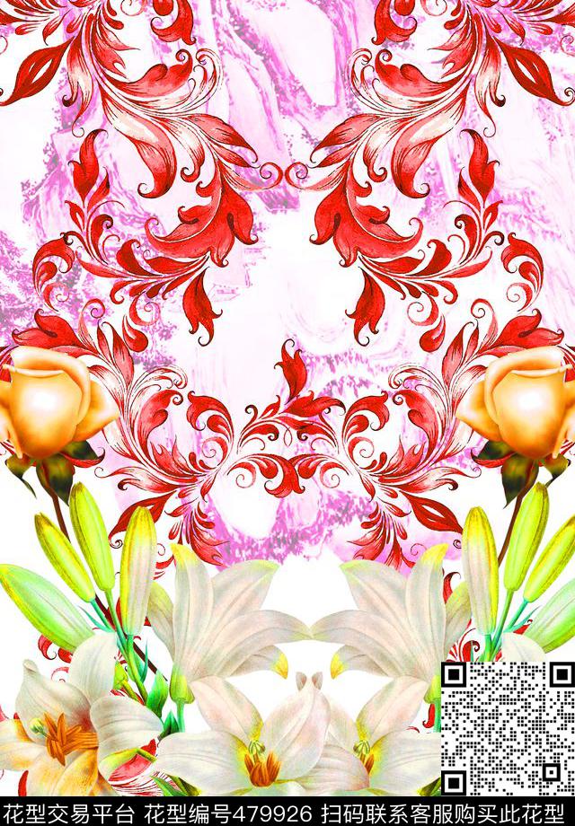 民族风手绘幻彩陶瓷中国古时尚数码印花华亿平台下载（图片编号: 479926） - 瓦栏（Walan）