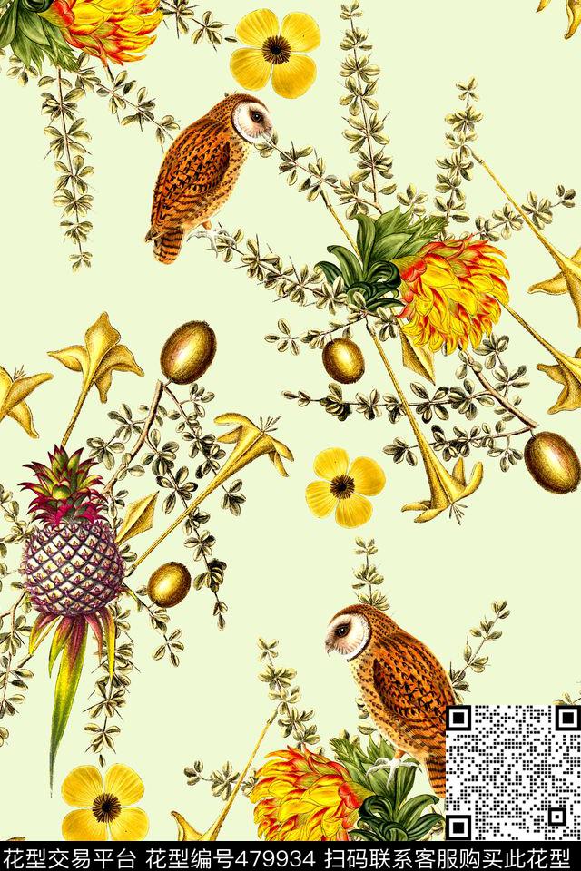 时尚手绘花卉数码印花华亿平台下载（图片编号: 479934） - 瓦栏（Walan）