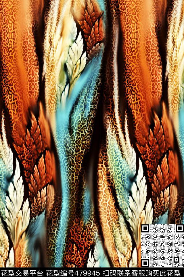 田园写意抽象数码印花华亿平台下载（图片编号: 479945） - 瓦栏（Walan）