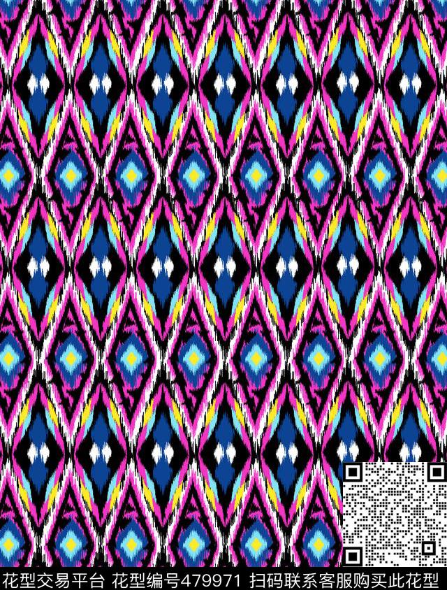 几何图形时尚泳装民族风格传统印花华亿平台下载（图片编号: 479971） - 瓦栏（Walan）