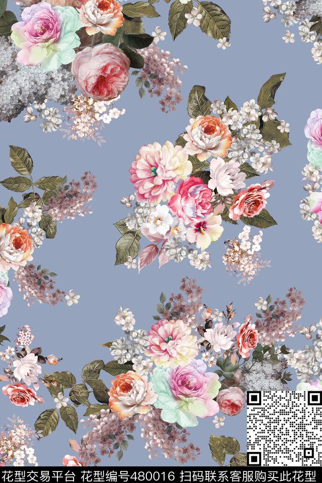 油画花卉手绘数码印花华亿平台下载（图片编号: 480016） - 瓦栏（Walan）