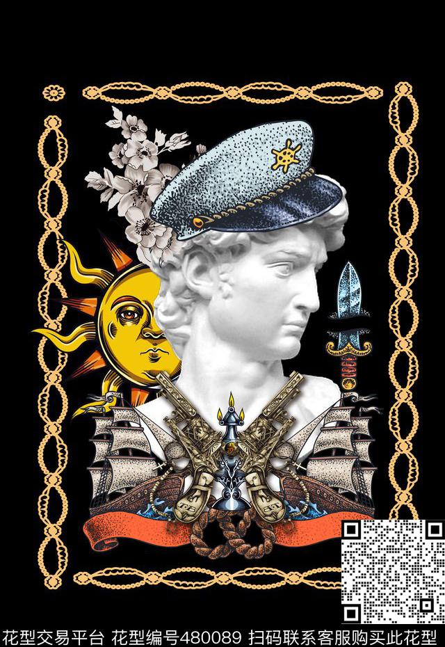 T恤卫衣潮流时尚大卫男装数码印花华亿平台下载（图片编号: 480089） - 瓦栏（Walan）