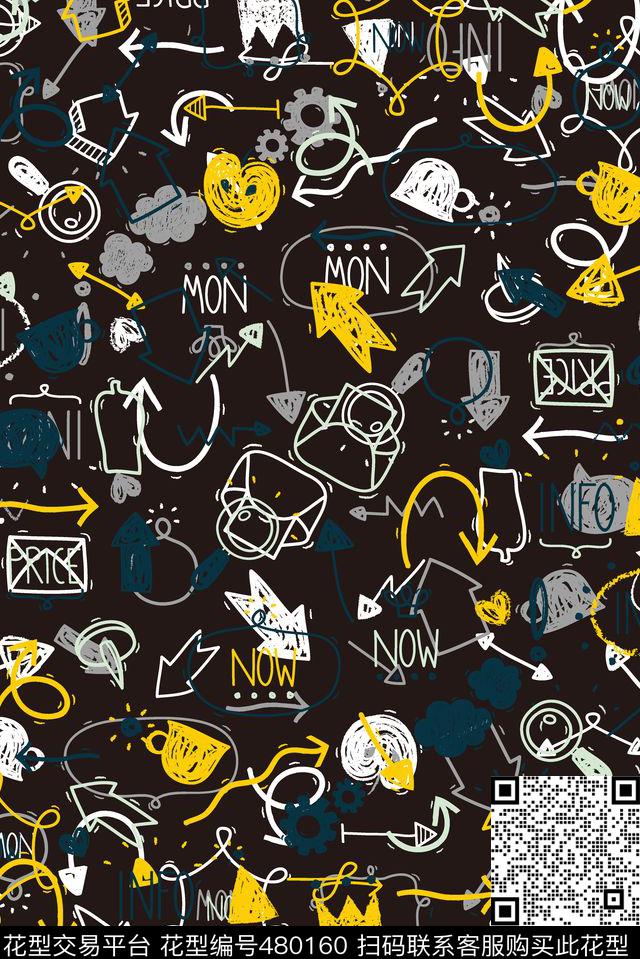 卡通蜡笔手绘传统印花华亿平台下载（图片编号: 480160） - 瓦栏（Walan）