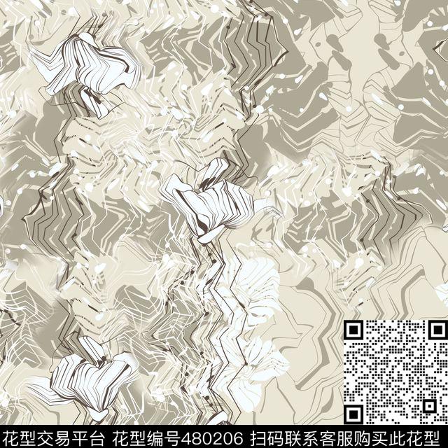 几何线条抽象数码印花华亿平台下载（图片编号: 480206） - 瓦栏（Walan）