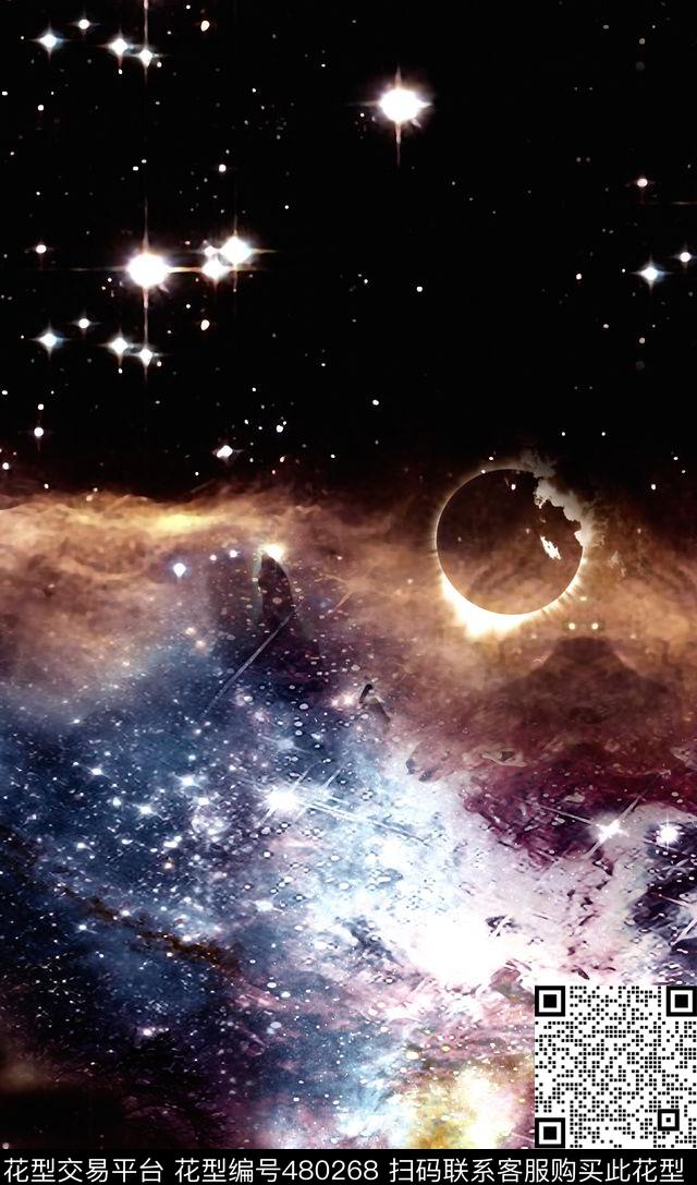 复古夹克星空数码印花华亿平台下载（图片编号: 480268） - 瓦栏（Walan）