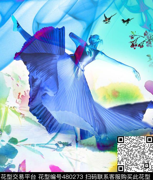 水墨仙境中国风数码印花华亿平台下载（图片编号: 480273） - 瓦栏（Walan）