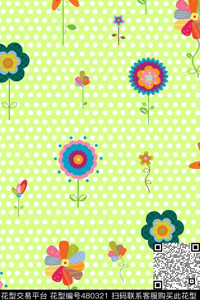 波点卡通流行时尚传统印花华亿平台下载（图片编号: 480321） - 瓦栏（Walan）