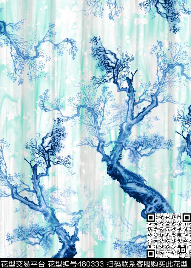 MAX-中国民族风中国风山水画数码印花华亿平台下载（图片编号: 480333） - 瓦栏（Walan）