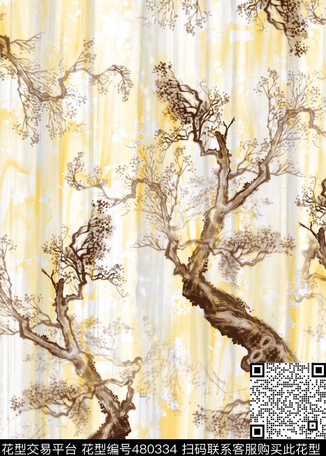 MAX-中国民族风中国风山水画数码印花华亿平台下载（图片编号: 480334） - 瓦栏（Walan）