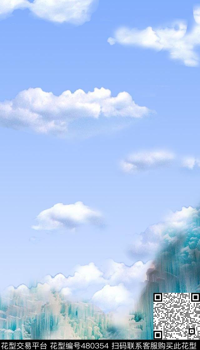 时尚潮流冰川卫衣大衣数码印花华亿平台下载（图片编号: 480354） - 瓦栏（Walan）