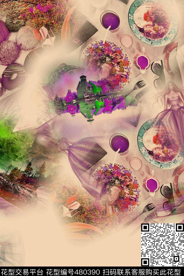 衬衣复古时尚数码印花华亿平台下载（图片编号: 480390） - 瓦栏（Walan）