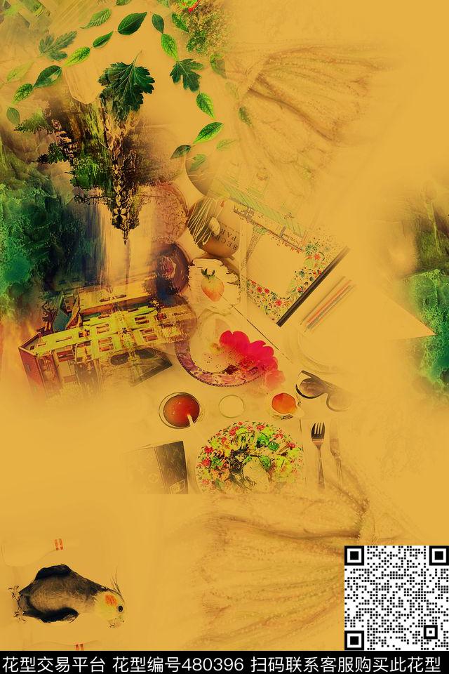 复古男女时尚数码印花华亿平台下载（图片编号: 480396） - 瓦栏（Walan）