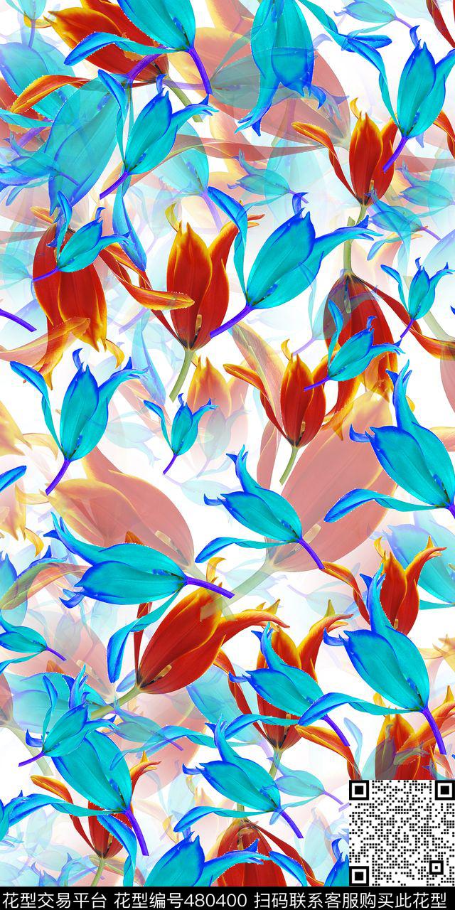 休闲鸡冠花花卉数码印花华亿平台下载（图片编号: 480400） - 瓦栏（Walan）