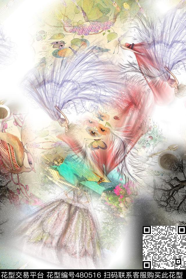 时尚休闲男女混搭数码印花华亿平台下载（图片编号: 480516） - 瓦栏（Walan）