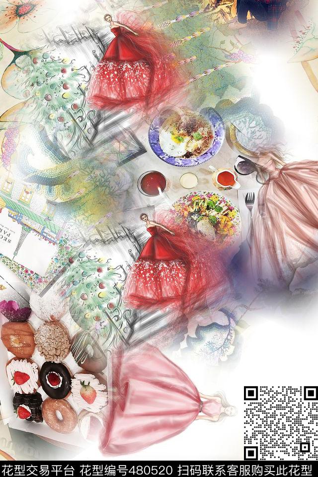 大牌时尚休闲数码印花华亿平台下载（图片编号: 480520） - 瓦栏（Walan）