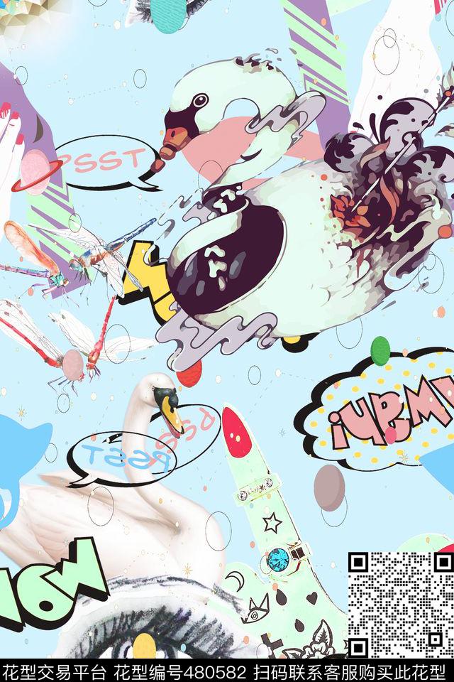 女装四方连续抽象几何数码印花华亿平台下载（图片编号: 480582） - 瓦栏（Walan）