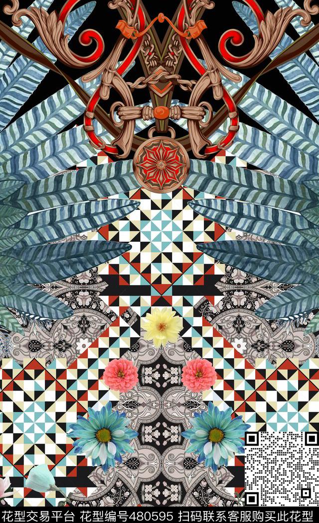 潮流时尚大牌定位民族真实花卉数码印花华亿平台下载（图片编号: 480595） - 瓦栏（Walan）